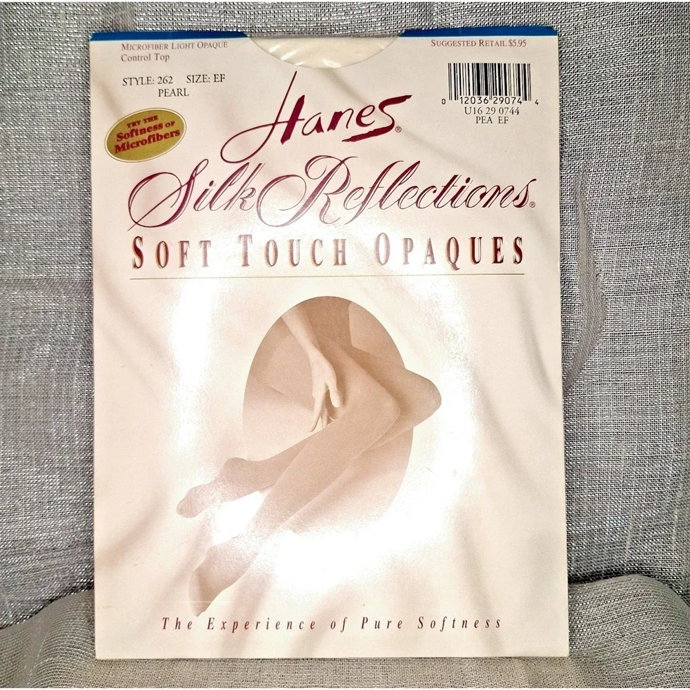 Hanes Silk Reflections PEARL Sz EF Soft Touch Light‎ Opaques Pantyhose Style 262